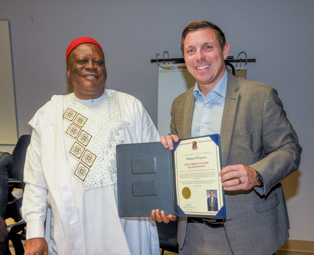 CANADIAN MAYOR HONOURS AKAGBURUONYE FOR ROBUST PHILANTHROPIC PROJECTS;-A New Chapter in Nigeria-Canada Relation